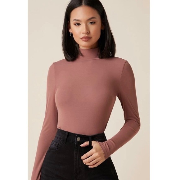 Private Label Tops - Basic High Neck Fitted Tee